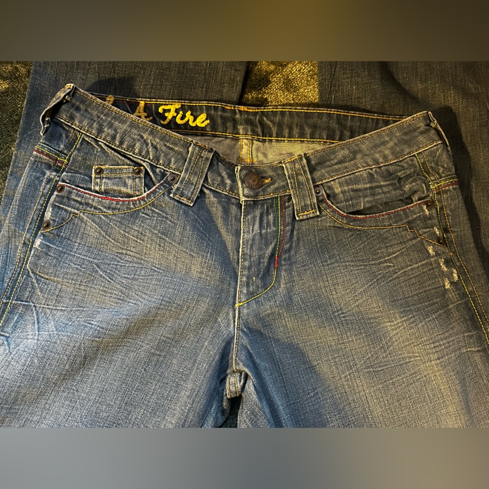 Vintage RARE Bob Marley “catch a fire” flare jeans